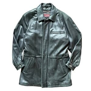 Couture by Z. Cavarri Black Lamb Leather Coat Men’s Large Vintage